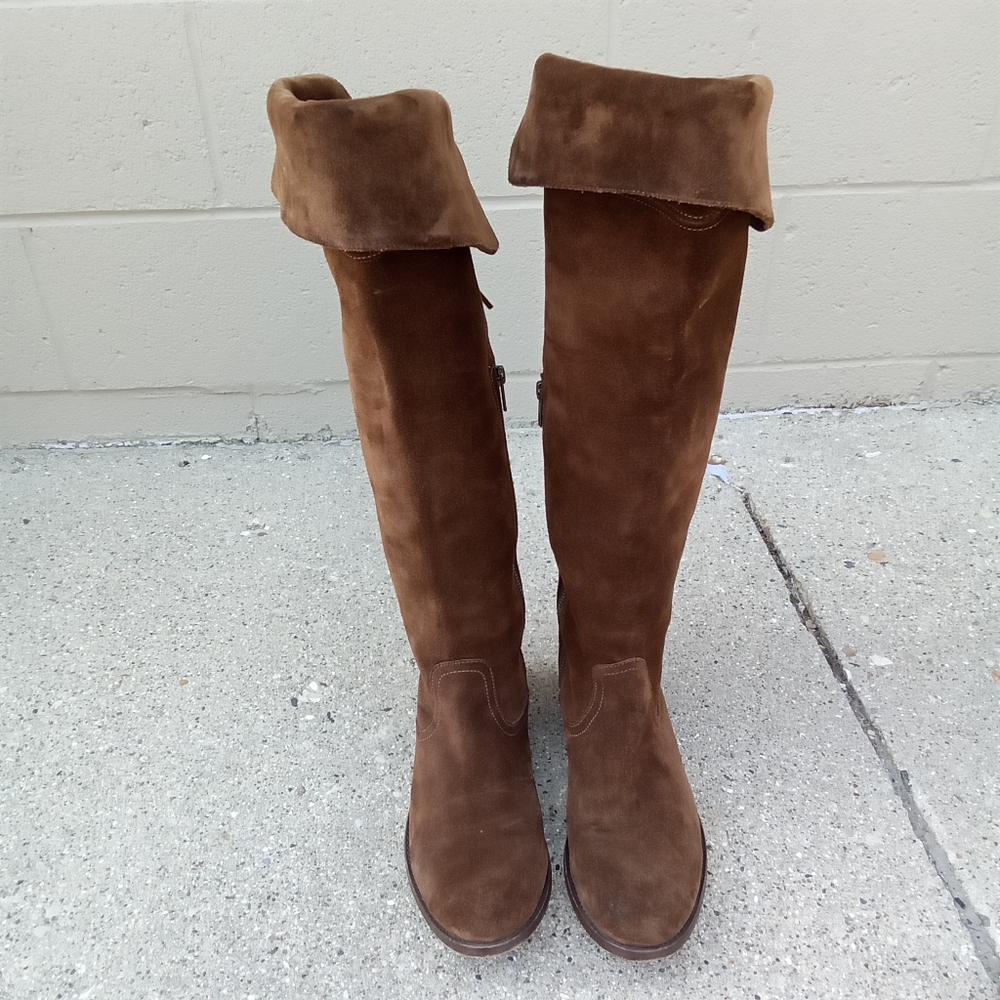 Frye Collared Suede Riding Boots - Picture 2 of 9